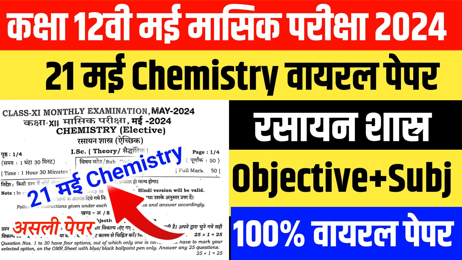 Class 12th Chemistry 21 May Monthly
